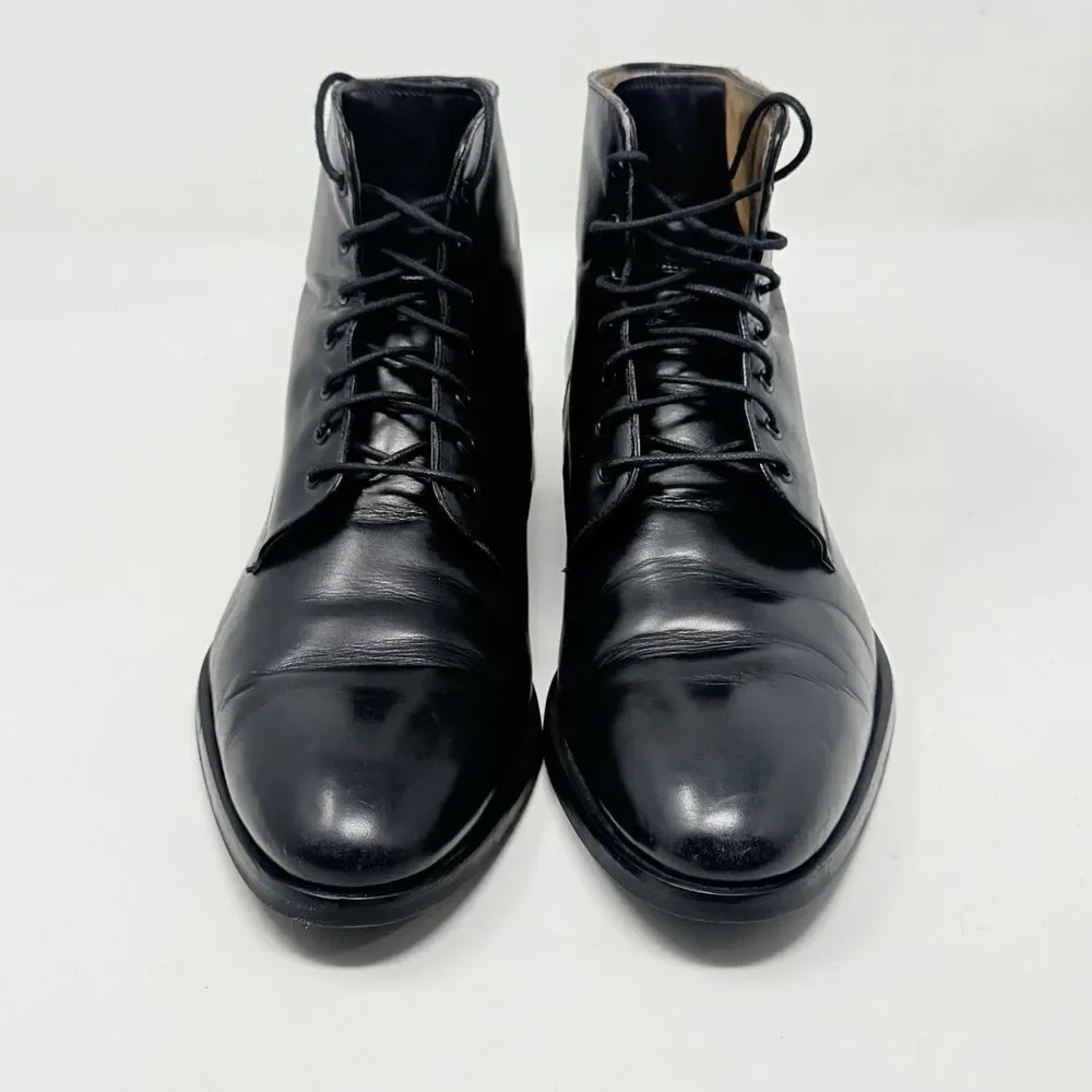 Ace Marks Chukka Boots Mens 9 EU 42 Black Leather Sleek Antique Wedding Italy